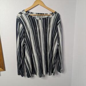 AnyBody Cozy Knit Striped Long Sleeve Top 3X